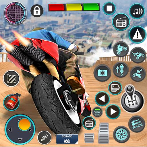Скачать взломанную мега пандус мотоцикл трюки [МОД много монет] на Андроид - Версия 2.1.9 apk