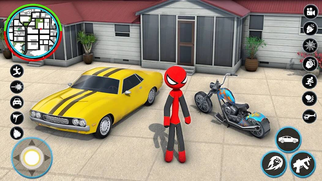 Скачать взломанную StickMan Rope Hero Spider Game [МОД безлимитные деньги] на Андроид - Версия 1.1.1 apk