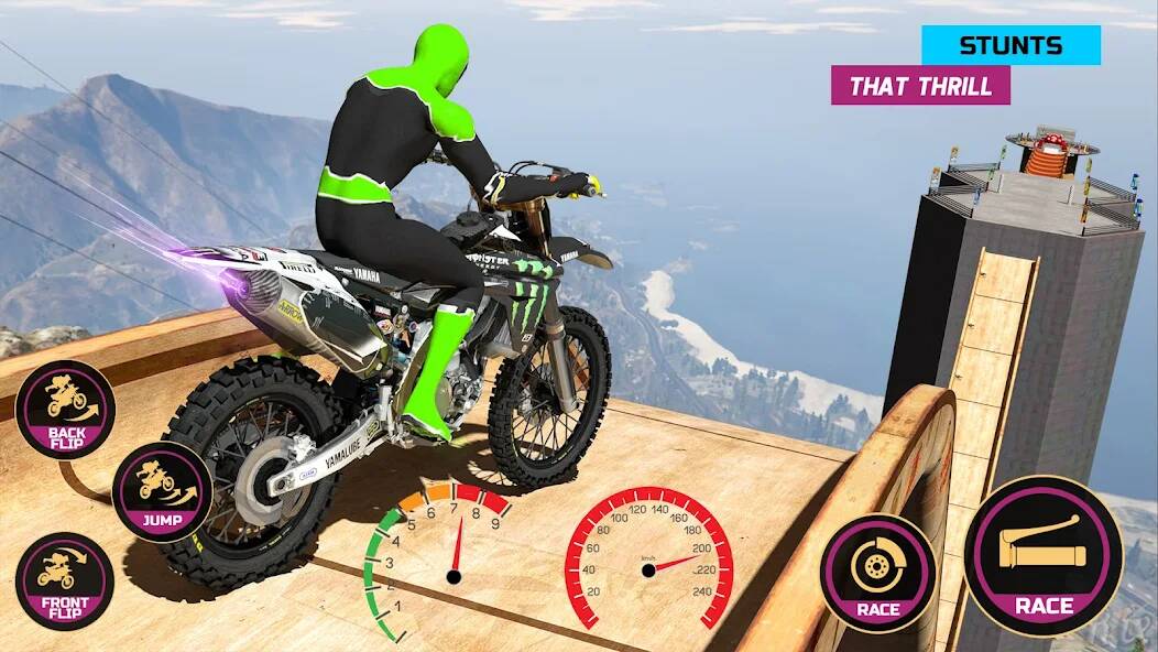 Скачать взломанную Racing Bike Stunt Games Master [МОД много монет] на Андроид - Версия 0.2.7 apk