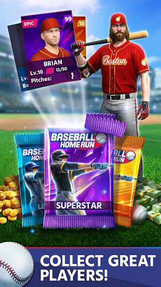 Скачать взломанную Baseball: Home Run Sports Game [МОД много монет] на Андроид - Версия 2.1.3 apk