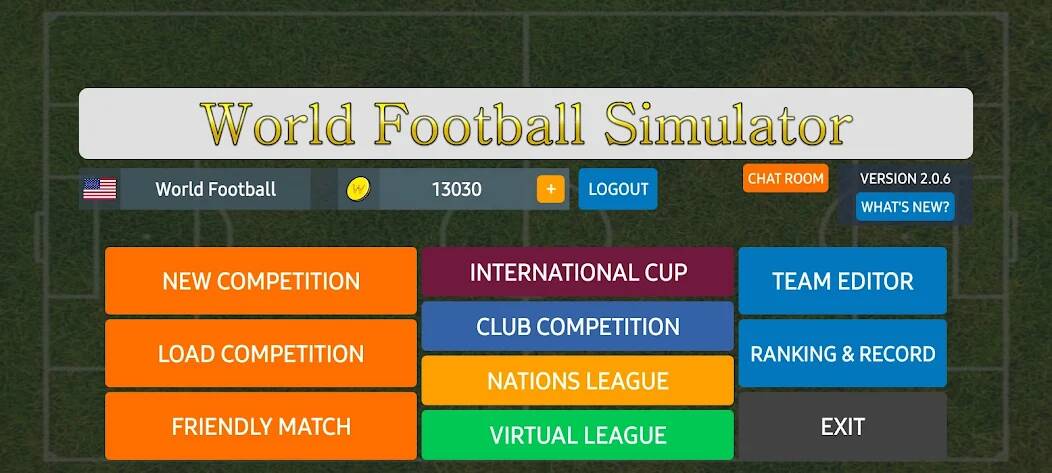 Скачать взломанную World Football Simulator [МОД много монет] на Андроид - Версия 1.5.2 apk