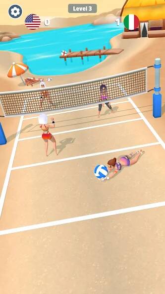 Скачать взломанную Beach Volleyball Game [МОД много монет] на Андроид - Версия 2.9.5 apk