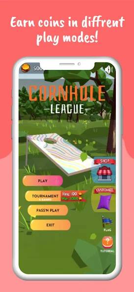 Скачать взломанную Cornhole 3D: Nations League [МОД безлимитные деньги] на Андроид - Версия 2.5.8 apk